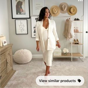 Cream linen blend blazer